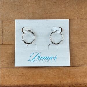 Premier Designs Silver Thin Hoop Earrings